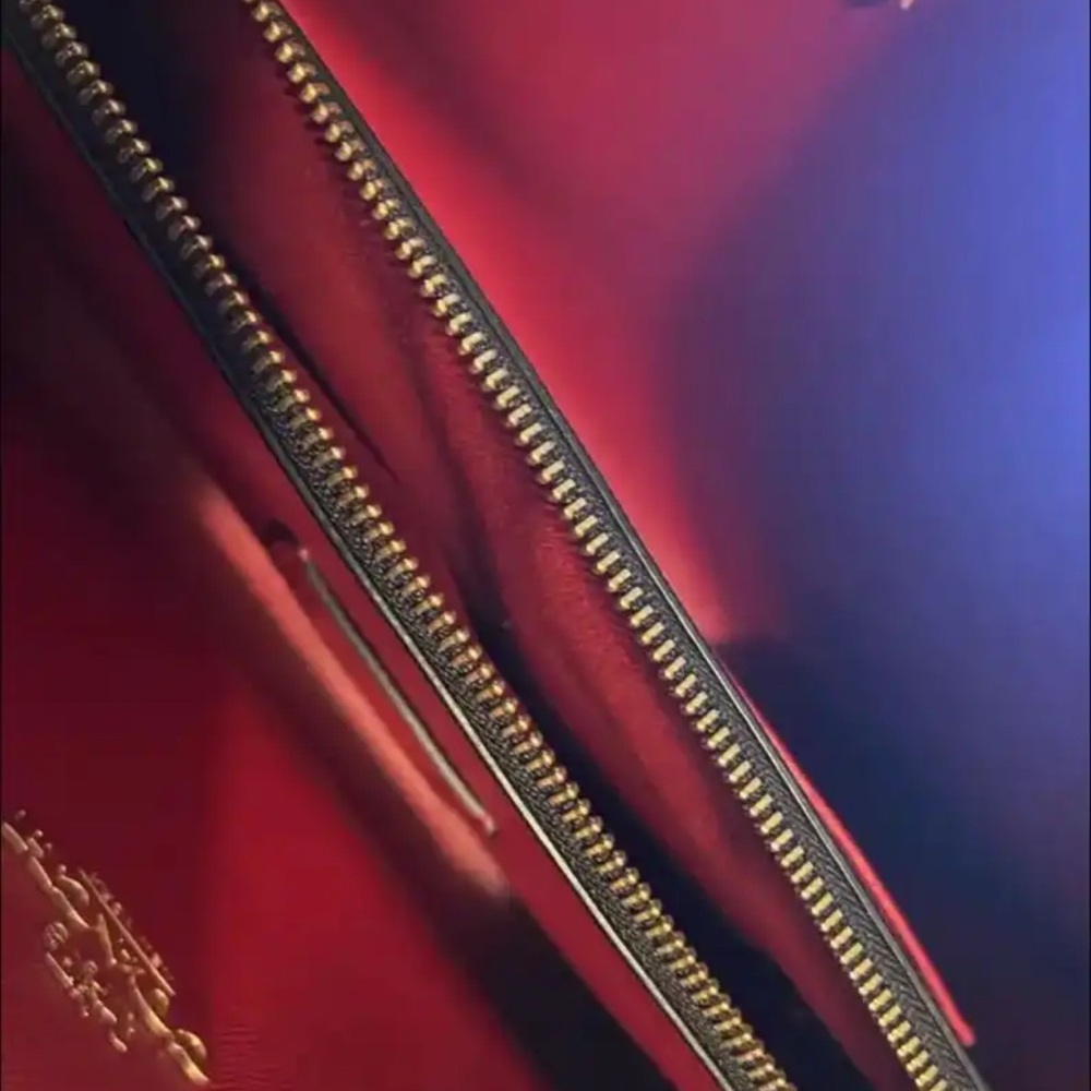 Coach Black Leather Tote with Gold Accents - Picture 5 of 6